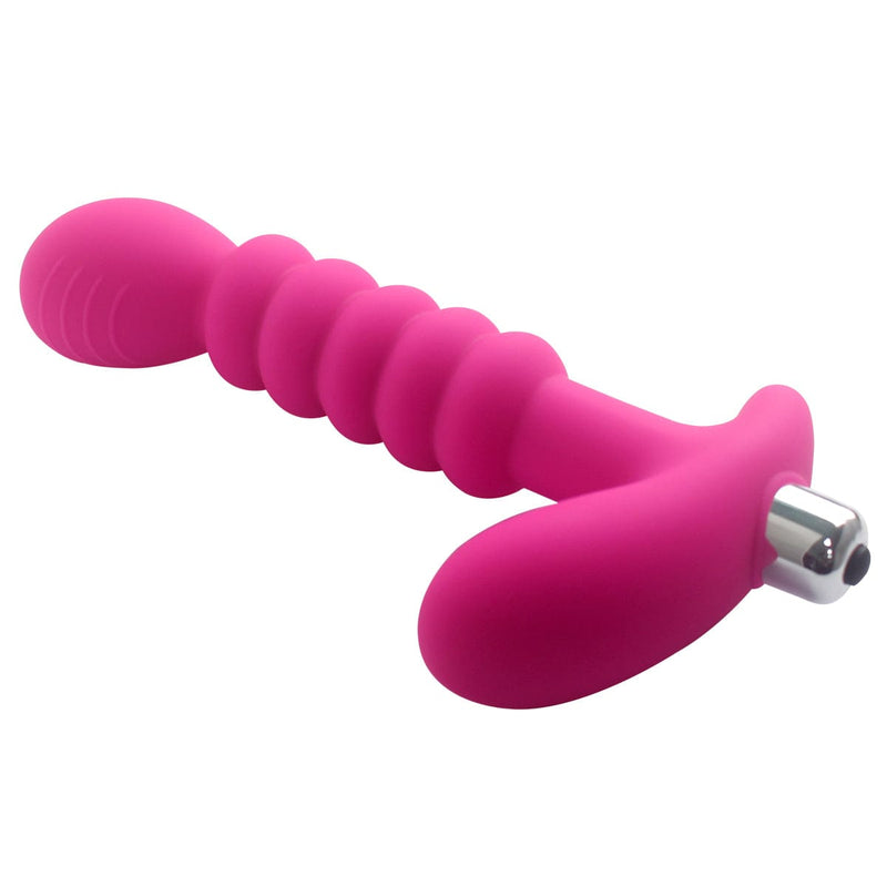 Beaded anal toy with vibrating bullet