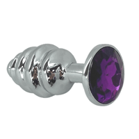 Image of the small butt plug with the purple jewel.