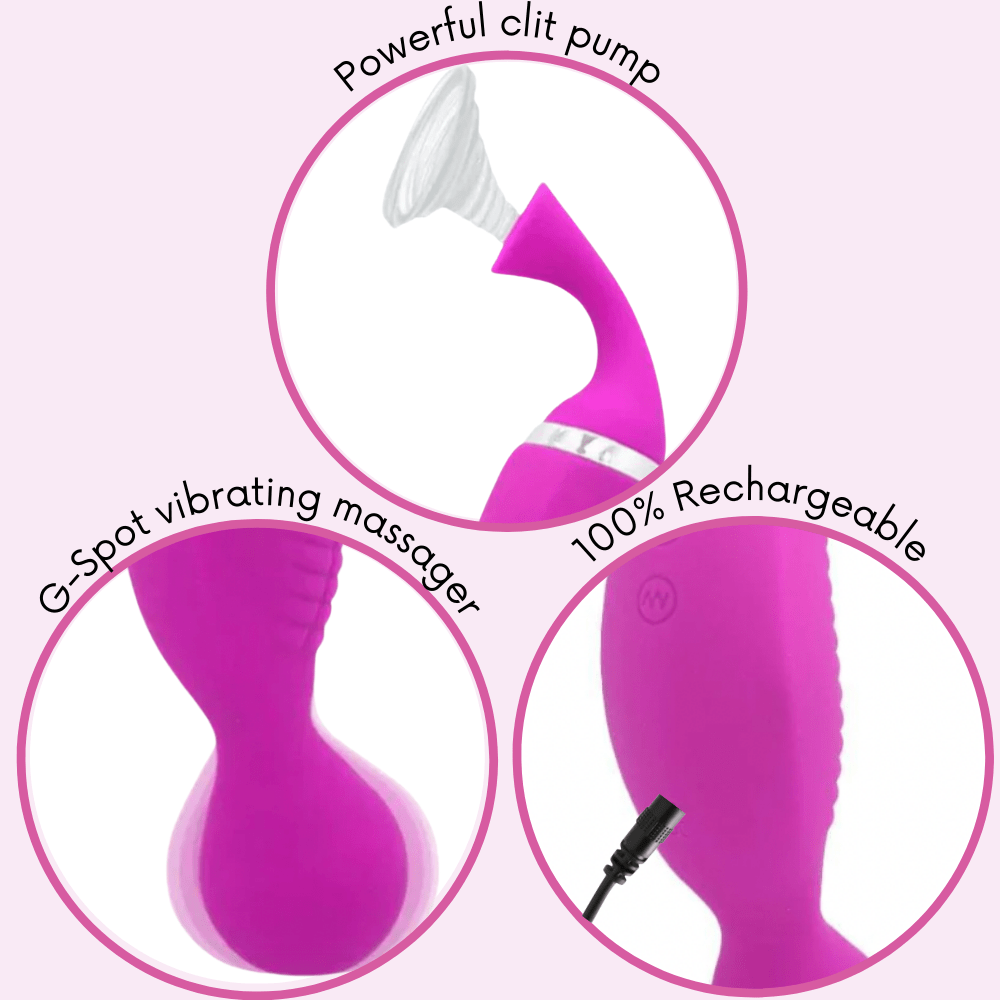 Powerful clit pump. G-spot vibrating massager 100% rechargeable