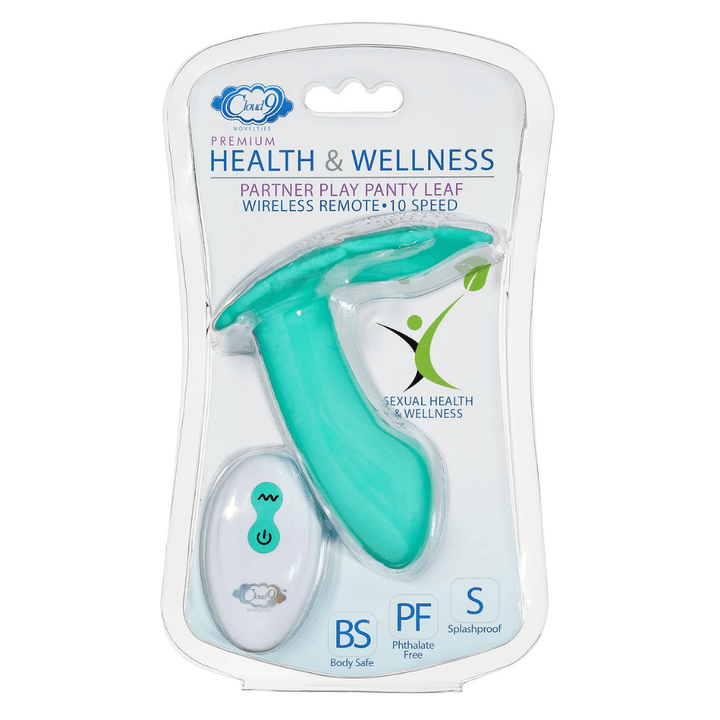 Image of the product packaging of the panty leaf vibrator.