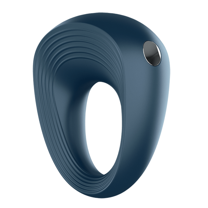 Image of the Satisfyer Power Ring Vibrating Couples Cockring. This silicone cockring has 10 vibration modes and textured ridges around the ring for added clitoral stimulation!