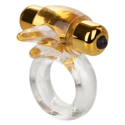 Image of the double trouble enhancer cock ring, turned slightly to the side.