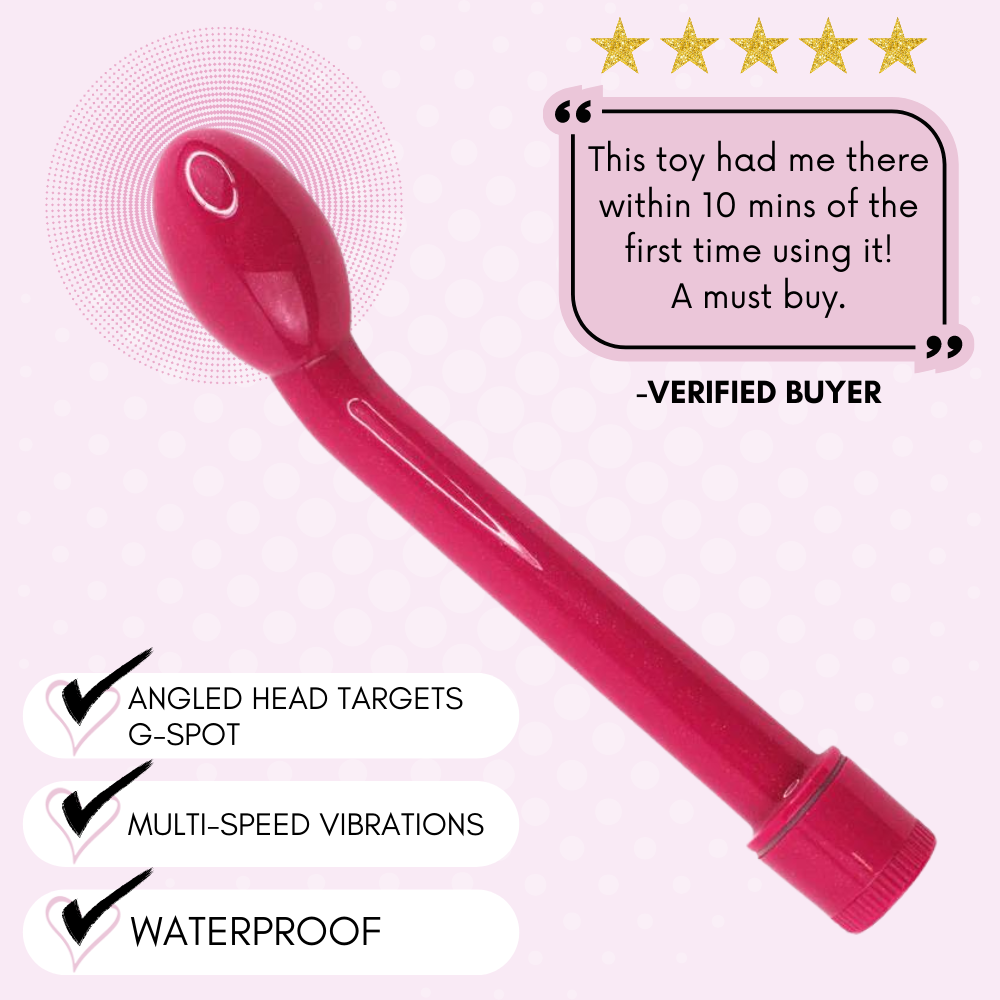 G-spot vibrator with angled head.