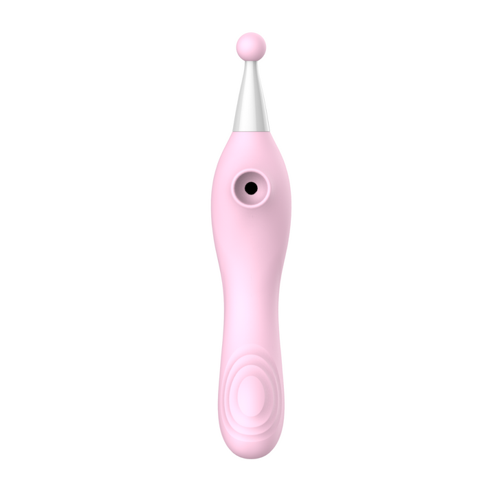 air pulse toy with vibrating tip facing forward