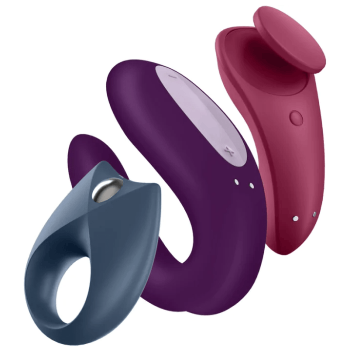 Image displays the three toys sex available in the Satisfyer Partner Box.
