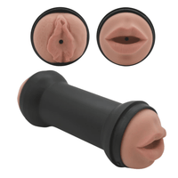 Image of plastic stroker with vaginal and mouth penis inserts.