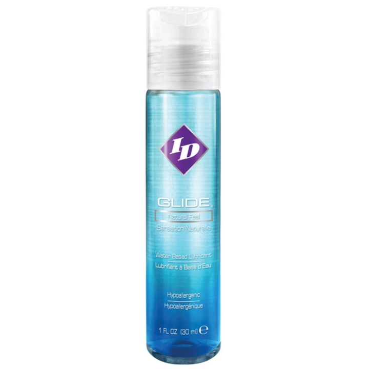 Image of the 1 fluid ounce water based lube. This lube is easy to clean, fragrance free, and is safe to use on all sex toy materials!