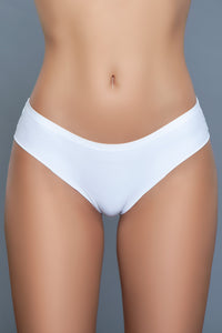 Model facing forward wearing white seamless panties