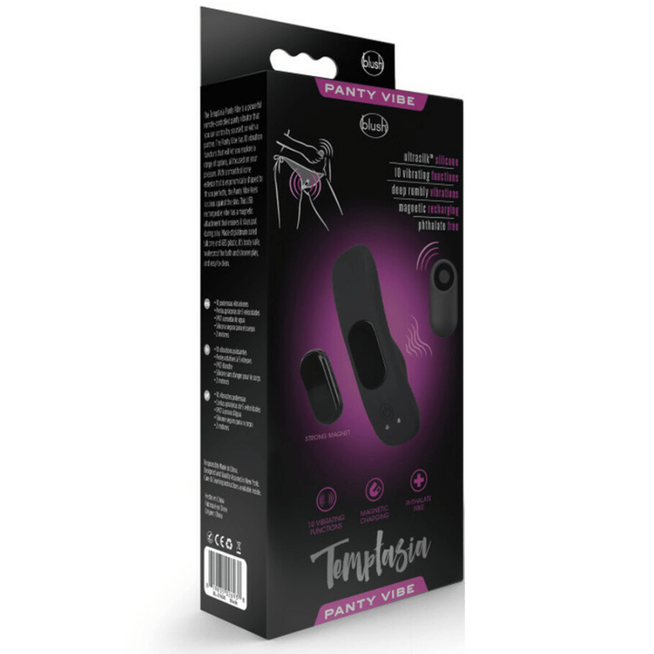 Image showing the product packaging of the Temptasia panty vibrator.