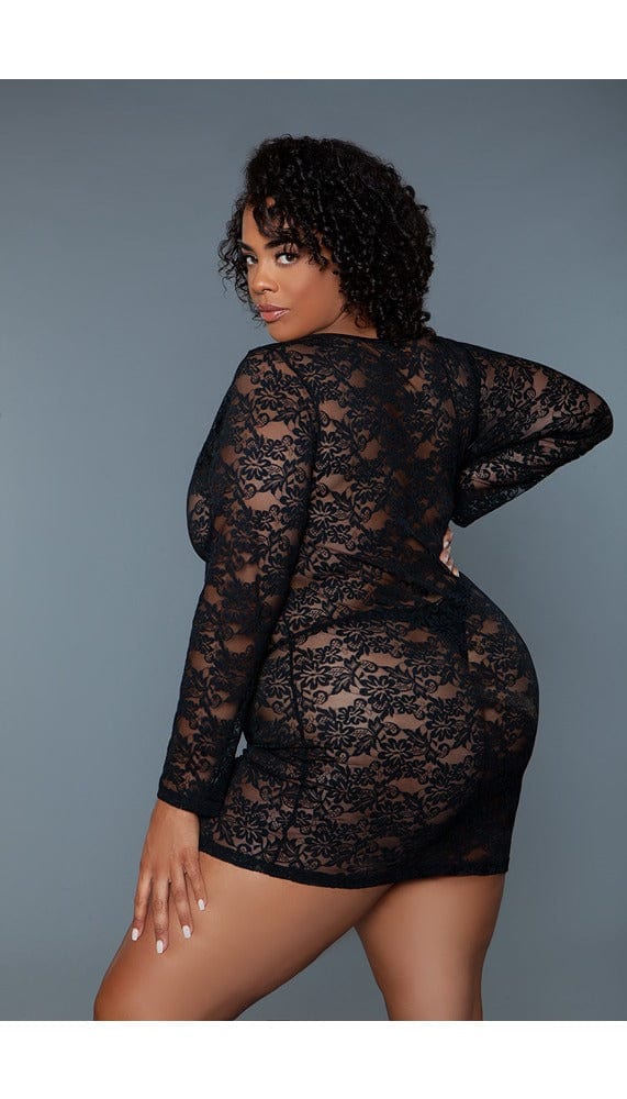 Side view of black chemise.