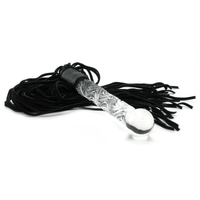 Image of the glass dildo leather whip.