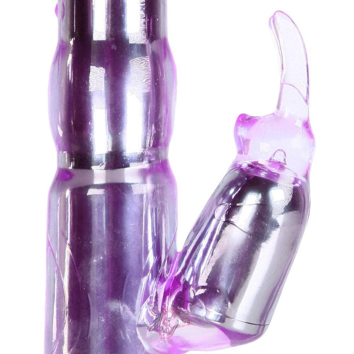 Image of clit stimulator on purple rabbit vibrator