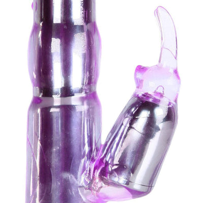 Image of clit stimulator on purple rabbit vibrator
