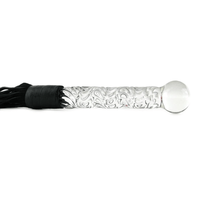 Close-up image of the glass dildo part of the whip.
