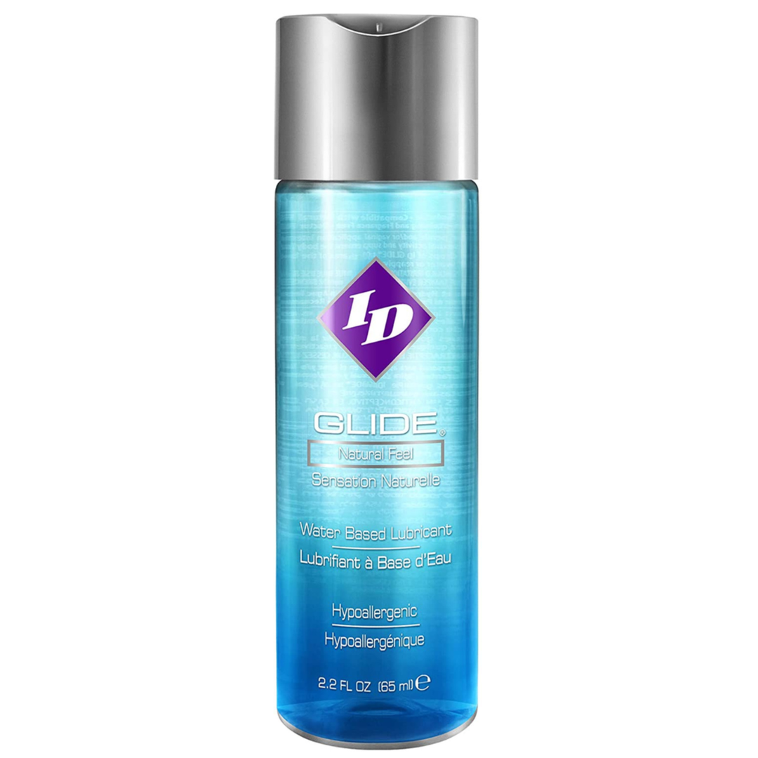 Image of 2.2 fluid ounce of the lube. ID glide is the perfect lube for oral, sex, and masturbation. Spice things up tonight with this water-based, easy to clean lubricant!
