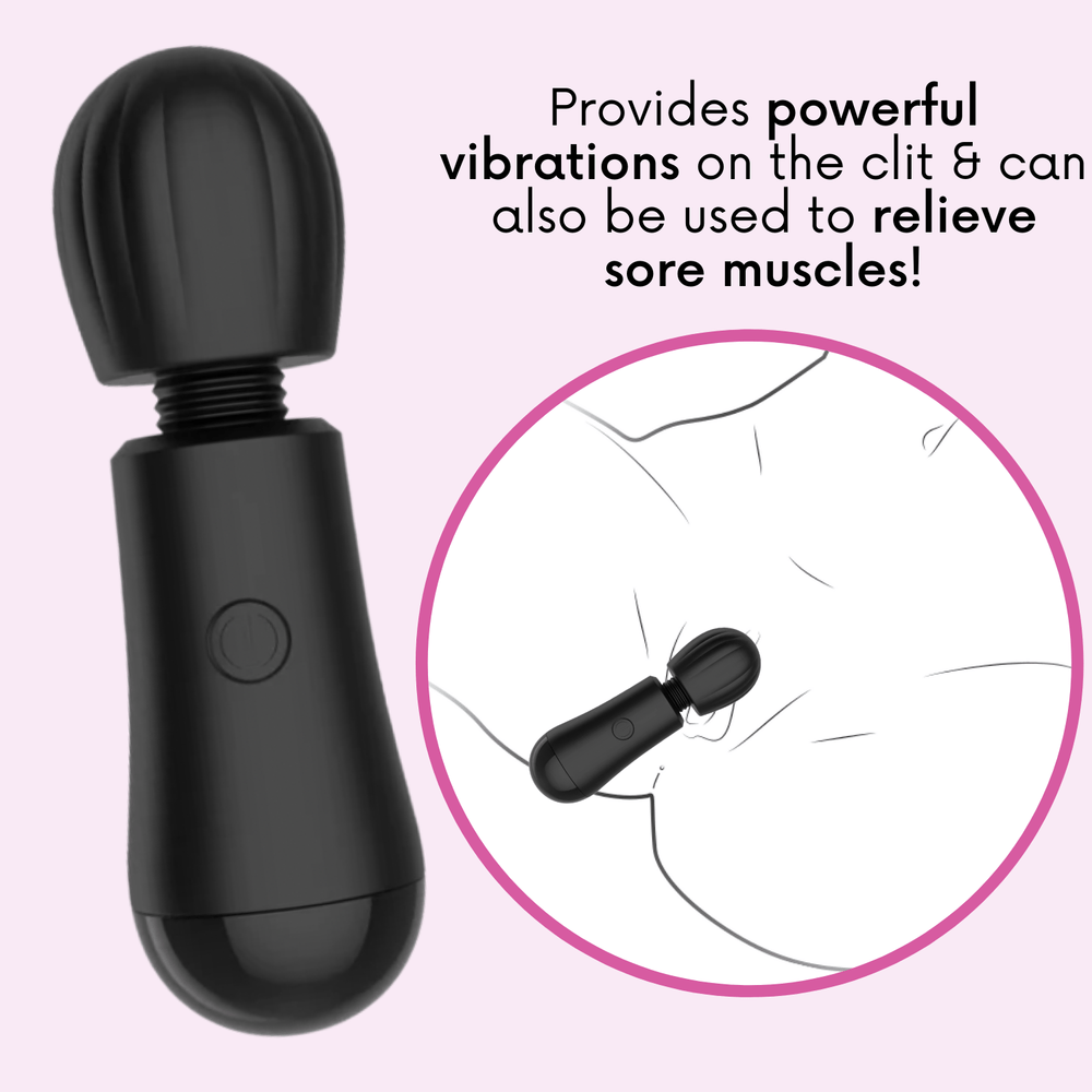 This wand massager provides powerful vibrations on the clit & can also be used to relieve sore muscles