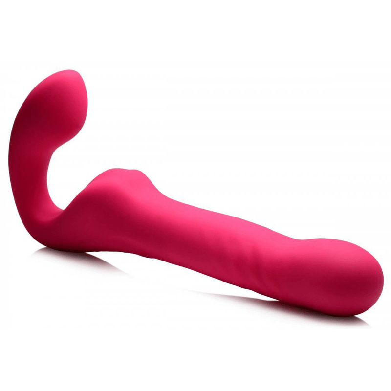 Image of the Strap U Mighty-Thrust Thrusting & Vibrating Strapless Strap-On with Remote Control. This dual ended toy has three thrusting speeds in the shaft and 10 vibrating functions in both ends.