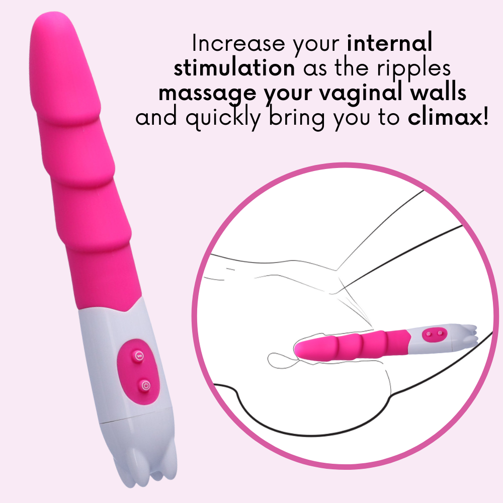 Increase your internal stimulation as the ripples massage your vaginal walls and quickly bring you to climax.
