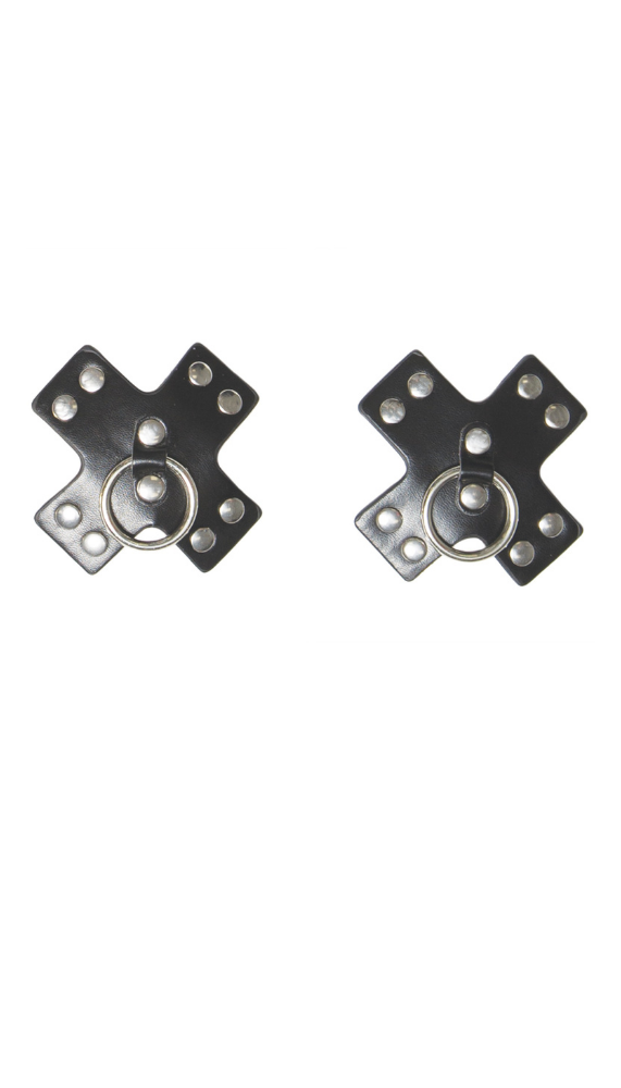 Another photo of fetish nipple pasties with metal O Ring | BDSM Lingerie