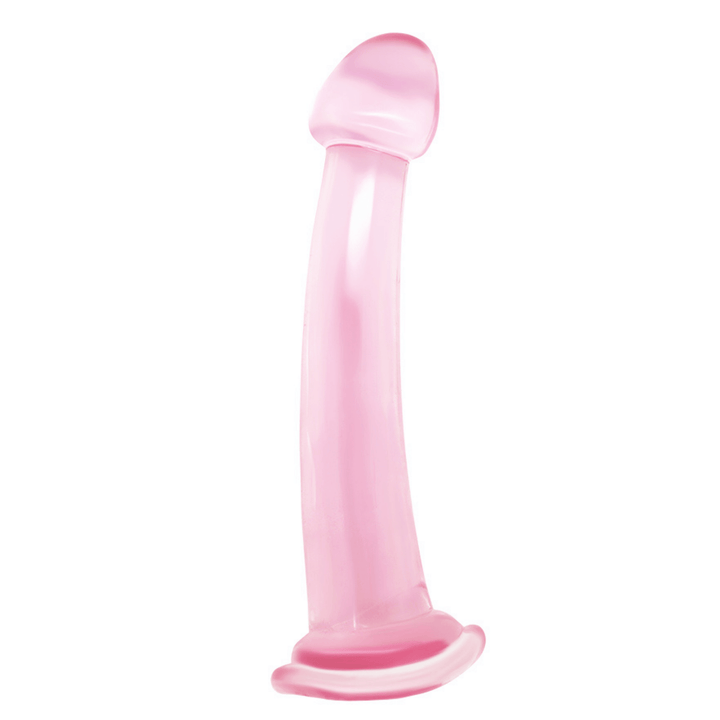 Smooth and simple jelly dildo with realistic penis tip