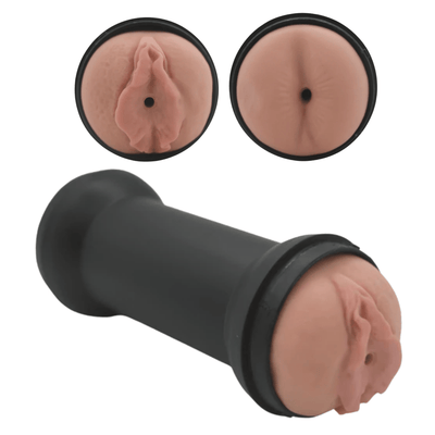 Image of stroker with vaginal and anal penis inserts.