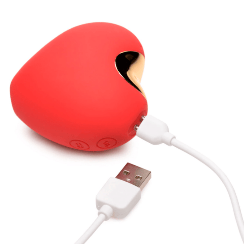 Bright red rechargeable air stimulation vibrator