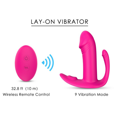 Lay-on vibrator. Wireless remove works up to 32 feet away. 