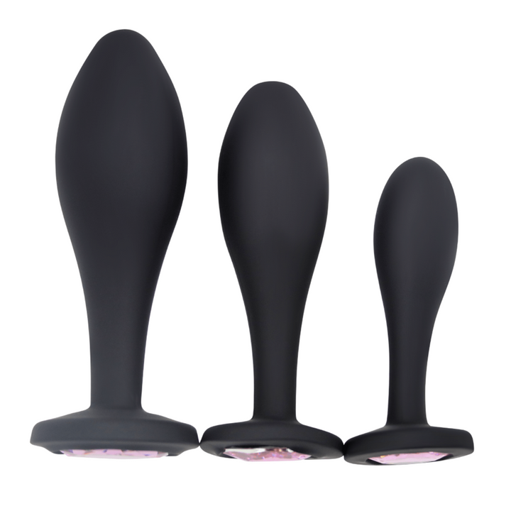 Image of the three different sizes anal plugs.