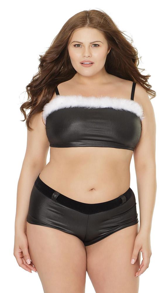 Santa's Sexy Helper Top & Booty Short Set - Lingerie