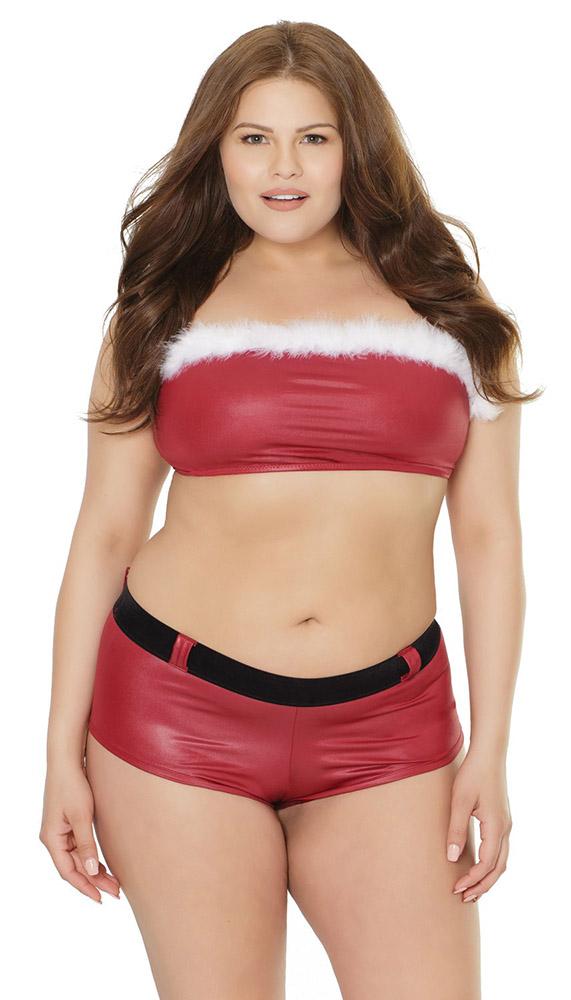 Santa's Sexy Helper Top & Booty Short Set - Lingerie