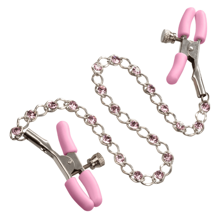 Image of the crystal chain nipple clamps.