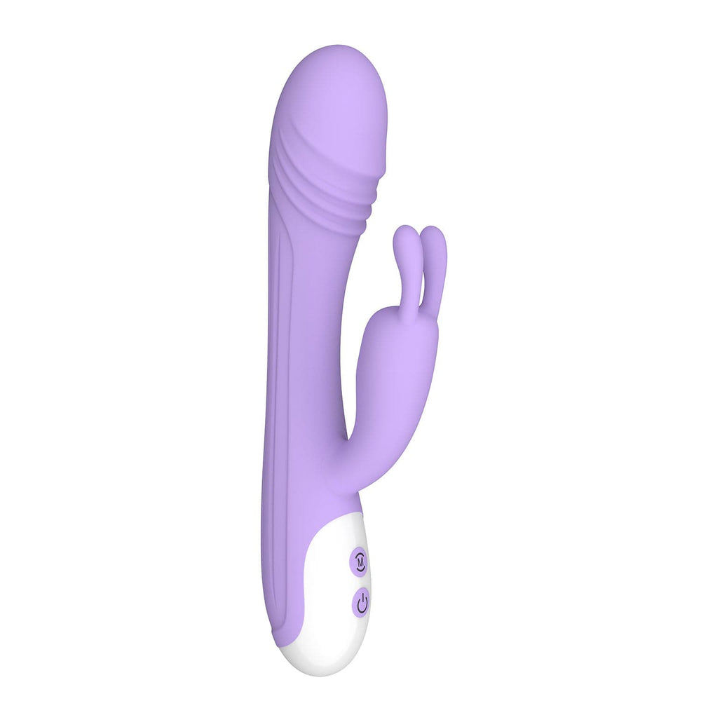 purple rabbit vibrator with white base 