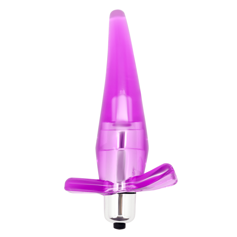 Image of the purple butt plug upright.