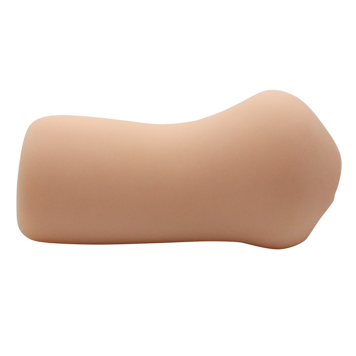 Image of the side of the masturbator. This easy-to-grip toy creates powerful suction that for mind blowing and realistic BJ's! Perfect for achieving intense orgasms during masturbation!