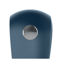 Image of the Satisfyer Power Ring Vibrating Couples Cockring showing the power button on the side of the ring.  This silicone cockring helps prolong your erection and delivers strong rechargeable vibrations!