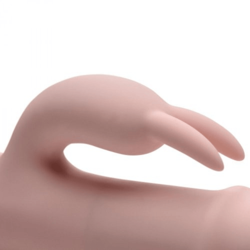 Sliding ring rabbit vibrator close up of rabbit ears.