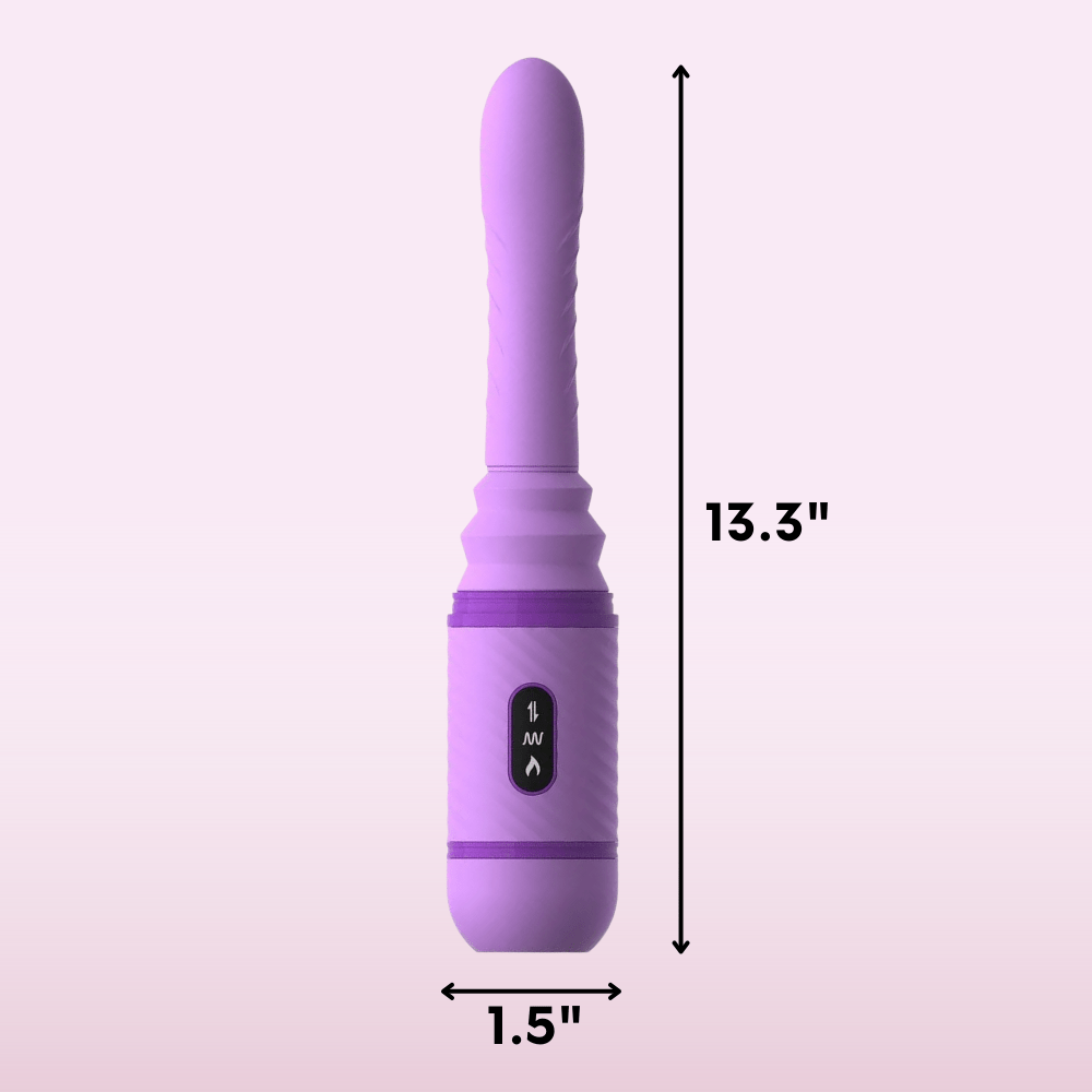 13.3 inches total height, 1.5 inch total diameter.