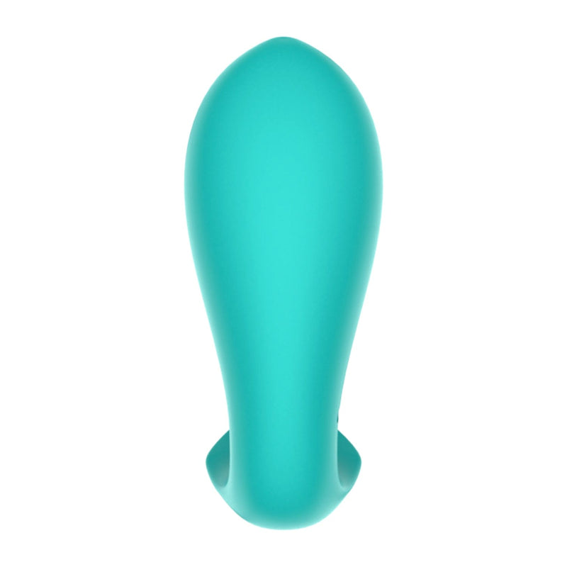 Wearable couples vibrator from the back.