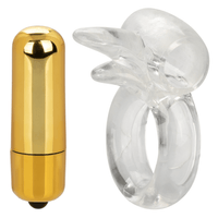Image of the double trouble enhancer cock ring with the bullet removed from the toy.