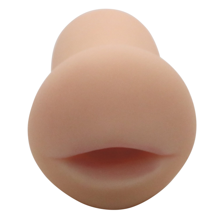 Another close-up image of the mouth masturbator. The inside of this toy is textured, providing added stimulation with every thrust! It will feel just like the real thing! Try this mouth massager out today and spice up your masturbation!