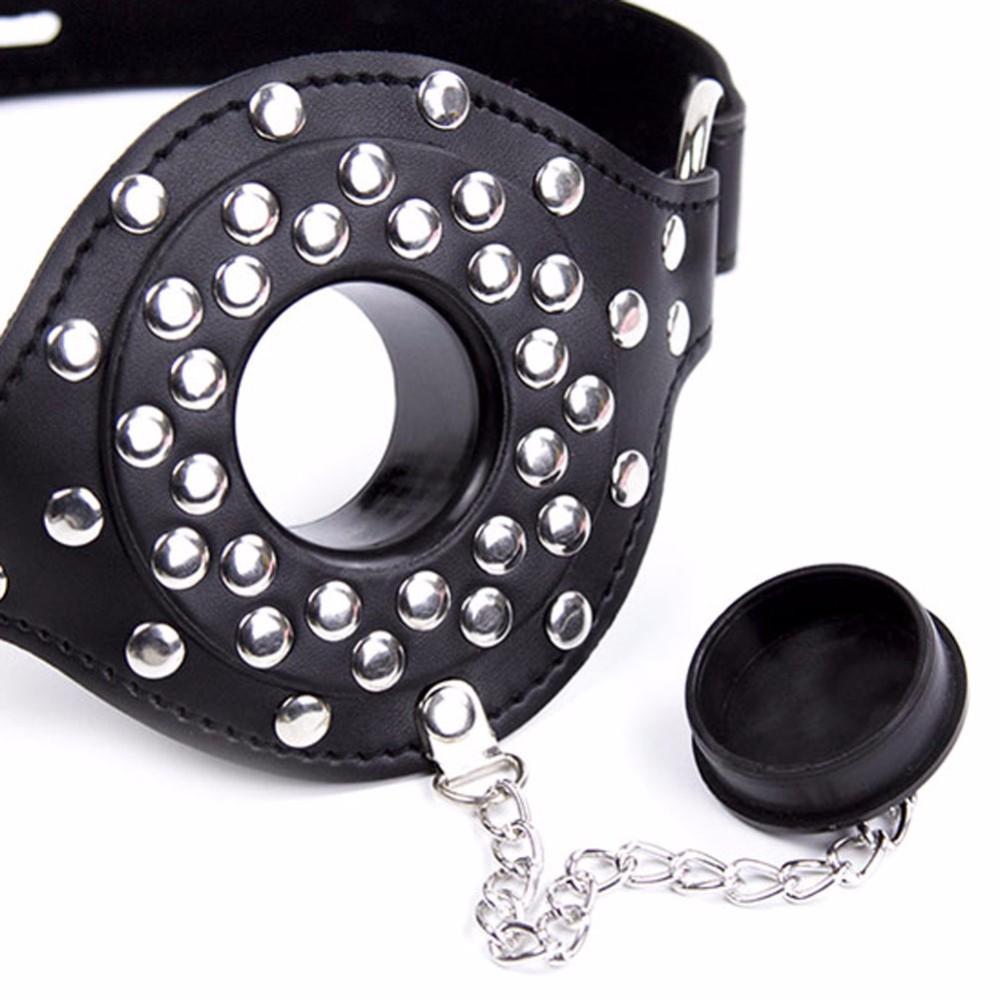 Leather Studded BDSM Gag - Bondage