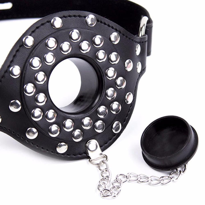 Leather Studded BDSM Gag - Bondage