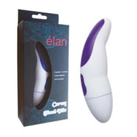 Curved Clit Massager Show Next To Boxed Packaging