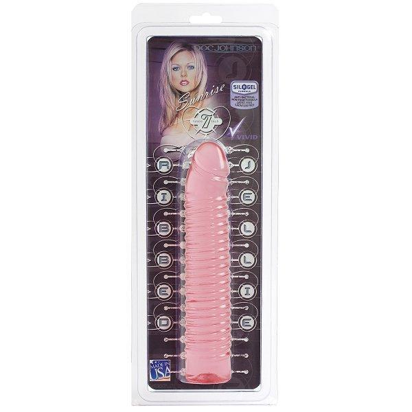 7 Inch Ribbed Jelly Cock - Dildos