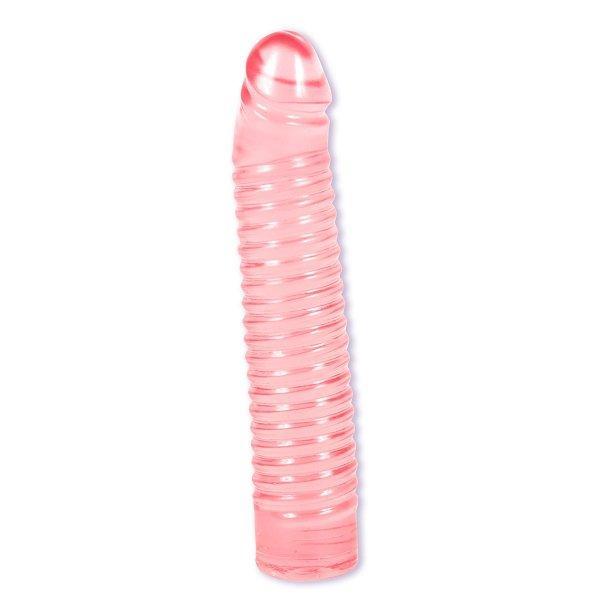 7 Inch Ribbed Jelly Cock - Dildos