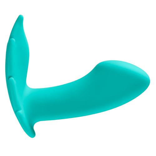 Image of the panty leaf vibrator from the side.