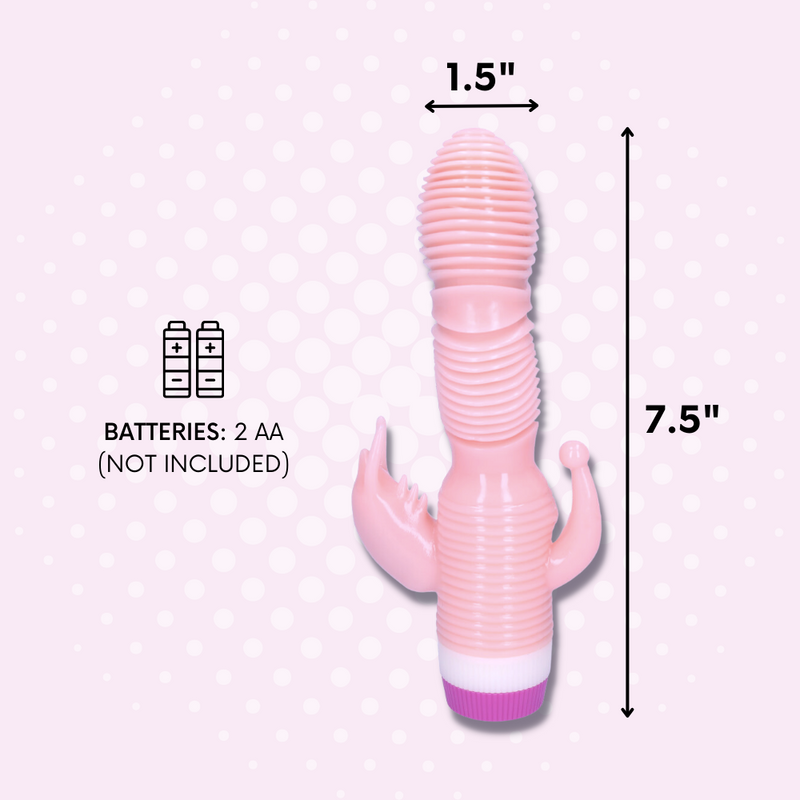 1.5 inches wide, 7.5 inches long, requires 2 AA Batteries (Not Included)