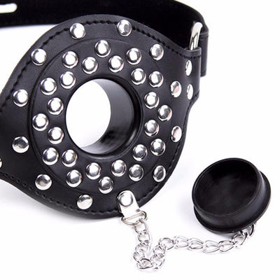 Leather Studded BDSM Gag - Bondage