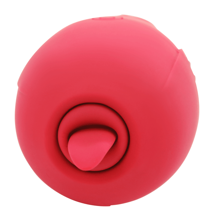 Close-up image of the back of the rose vibrator, showing the tongue licker.