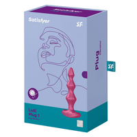 Image of the packaging of Satisfyer Lolli-Plug Silicone Vibrating Butt Plug. This product comes in a sturdy box suitable for storing and protecting this toy.